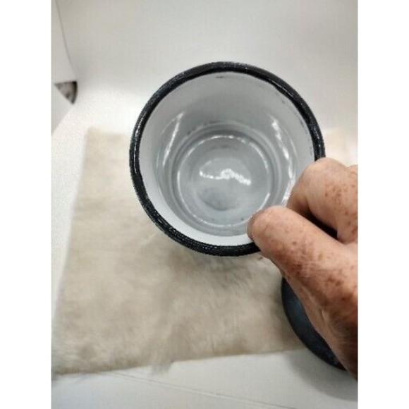 Repurposed Small  storage Canister Handmade By Me With Lid 6.5" Tall Ceramic - Picture 11 of 16